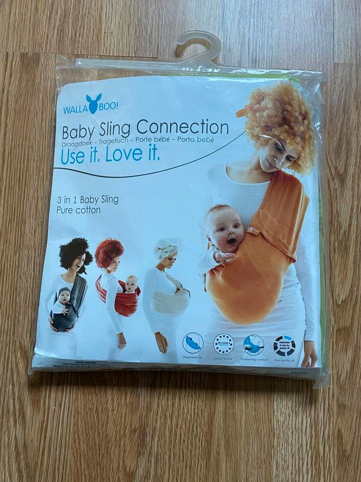 Walla Boo! Baby Sling - Mint Groen - Draagdoek, Kinderen en Baby's, Babydragers en Draagdoeken, Zo goed als nieuw, Draagdoek, Buik, Rug of Zij