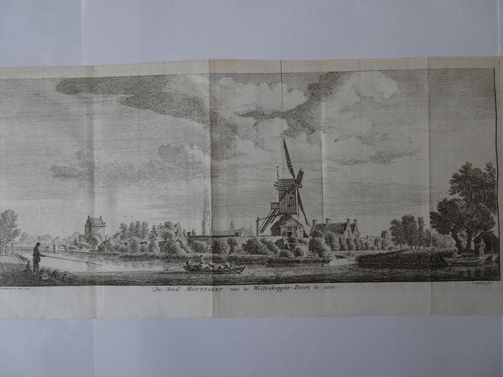 Gravure Stad Montfoort Willeskopperpoort, Spilman 1772, Antiek en Kunst, Kunst | Etsen en Gravures, Verzenden