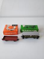 Märklin goederen wagon en een passagierswagon in doos, Ophalen of Verzenden, Wisselstroom, Wagon, Märklin