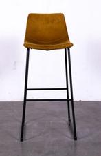 Barkruk velvet geel (12 stuks), Met voetsteun, 60 tot 90 cm, Ophalen of Verzenden, Metaal