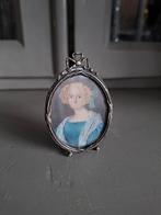 Zilver miniatuur fotolijstje met foto., Ophalen of Verzenden, Zilver