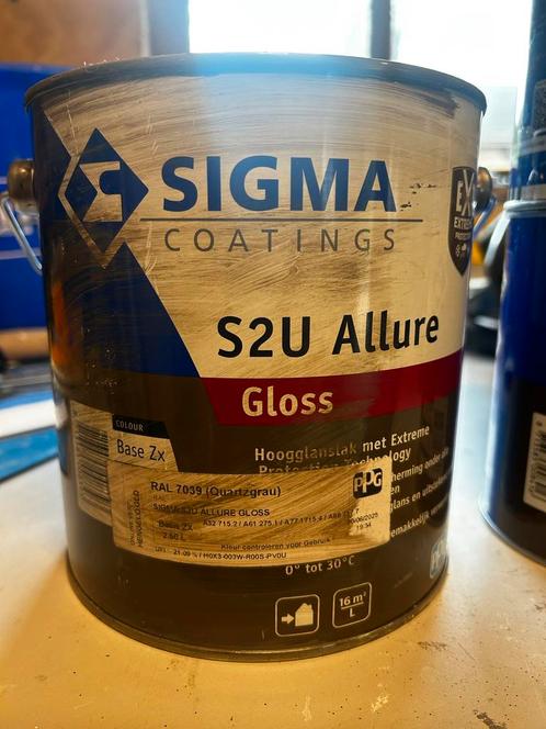 Sigma S2U Allure Gloss Verf - RAL 7039 & 9016, Doe-het-zelf en Verbouw, Verf, Beits en Lak, Nieuw, Verf, Minder dan 5 liter, Overige kleuren