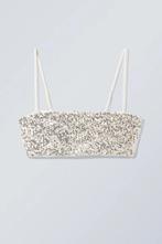 NIEUW Weekday pailletten crop top bandeau bustier, Kleding | Dames, Tops, Beige, Nieuw, Weekday, Ophalen of Verzenden