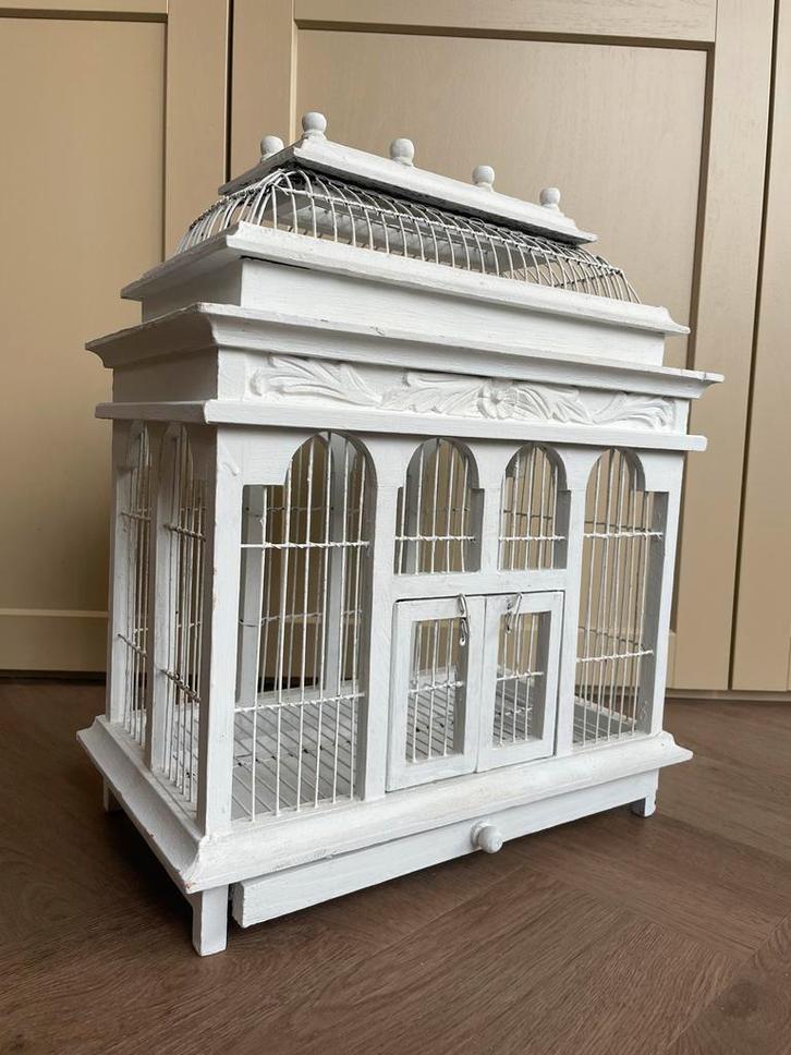 Vogelkooi - Hout - brocante - Antieke vogelkooi, Dieren en Toebehoren, Vogels | Hokken en Kooien, Gebruikt, Vogelkooi, Hout, Ophalen