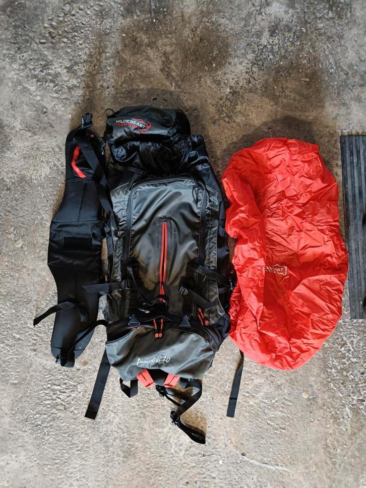 Trekking Rugzak - Wildebeest Techtrek Fuudisi 70, Sport en Fitness, Bergsport en Wandelen, Zo goed als nieuw, Rugzak, Ophalen