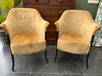 8x Giorgetti Progetti goudkleu fluweel fauteuils, Ophalen, Zo goed als nieuw, Minder dan 75 cm, 50 tot 75 cm