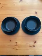 2 soep of ontbijtkommen zwart ikea met bord 22610, Huis en Inrichting, Keuken | Servies, Kom(men), Ophalen of Verzenden, Effen