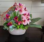Zijden bloemstuk met orchideeën - Nieuw, Ophalen of Verzenden, Nieuw, Binnen