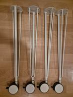 Ikea Set van 4 witte tafelpoten met wielen., Huis en Inrichting, Tafelpoot, Minder dan 50 cm, Gebruikt, 50 tot 100 cm