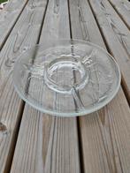 Vintage Glazen Serveerschaal  3 Vakken, Schaal, Rond, Ophalen of Verzenden, Glas