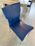 Eetkamerstoelen van Bert Plantagie (6 stuks), Huis en Inrichting, Stoelen, Ophalen, Gebruikt, Blauw, Leer