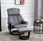 Luxe Grijze Fauteuil met Voetenbank & Vibratie NİEUW in doos, Huis en Inrichting, Ophalen, Nieuw