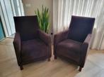 2 Fauteuil Fauteuils donker bruin  gratis afhalen, Ophalen, Gebruikt, 75 tot 100 cm, Stof