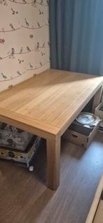 Massief Eiken Tafel - 95,5 cm x 150 cm en 79 cm hoog, Huis en Inrichting, Tafels | Eettafels, Gebruikt, 100 tot 150 cm, Eikenhout