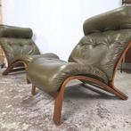 2x Rybo Rykken Ry-Wing chair vintage jaren 60 Scandinavisch, Ophalen, Gebruikt, Rybo Rykken, Hout
