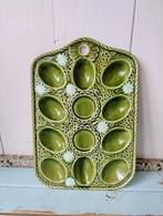 Prachtig! Vintage schaal bord voor eieren groen turkoois, Ophalen of Verzenden