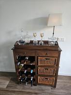 Barmeubel met flessenrek en dienblad, Ophalen, Gebruikt, Overige materialen, Koloniaal