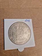 Zilveren Rijksdaalder Willem II 1849, Postzegels en Munten, Munten | Nederland, Verzenden, Zilver, Losse munt, 2½ gulden