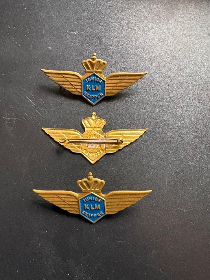 KLM Junior Skipper Speldjes Jaren 60, Verzamelen, Speldjes, Pins en Buttons, Gebruikt, Speldje of Pin, Merk, Ophalen