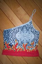 REPLAY top blauw rood met vlammen maat XS, Kleding | Dames, Replay, Ophalen of Verzenden, Zo goed als nieuw, Zonder mouw