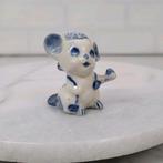 Vintage beeldje Delft blauw muisje, Ophalen of Verzenden, Zo goed als nieuw, Dier