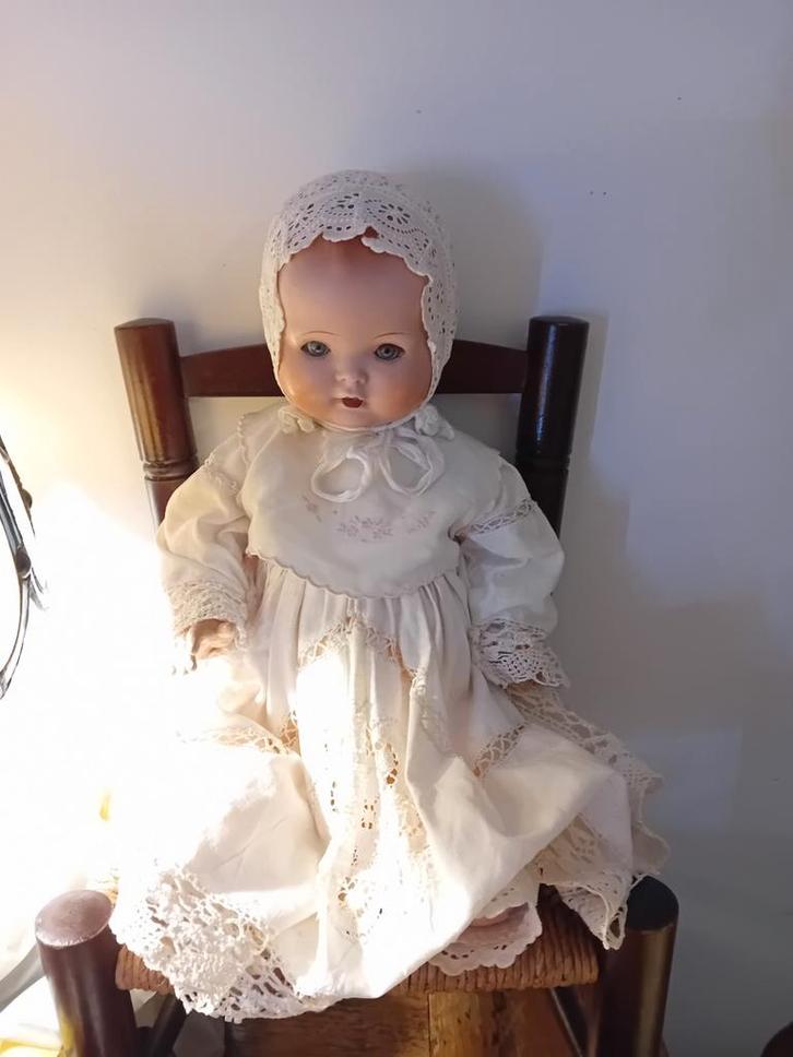 Antieke Duitse Pop, Porselein & Papier-maché, Verzamelen, Poppen, Gebruikt, Pop, Ophalen of Verzenden