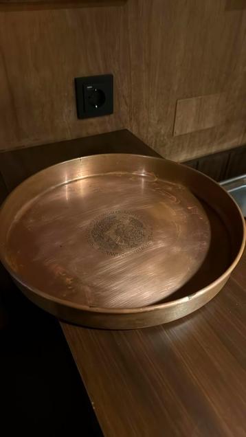 Koperen Amstel dienblad beschikbaar voor biedingen