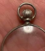 Antieke Frans zilveren foto medaillon glas, Ophalen of Verzenden, Zilver, Hanger