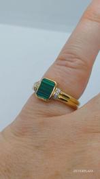 Ti Sento Zilveren Ring 925 Verguld Malachiet Vintage, Sieraden, Tassen en Uiterlijk, Ringen, Ophalen of Verzenden, Zo goed als nieuw
