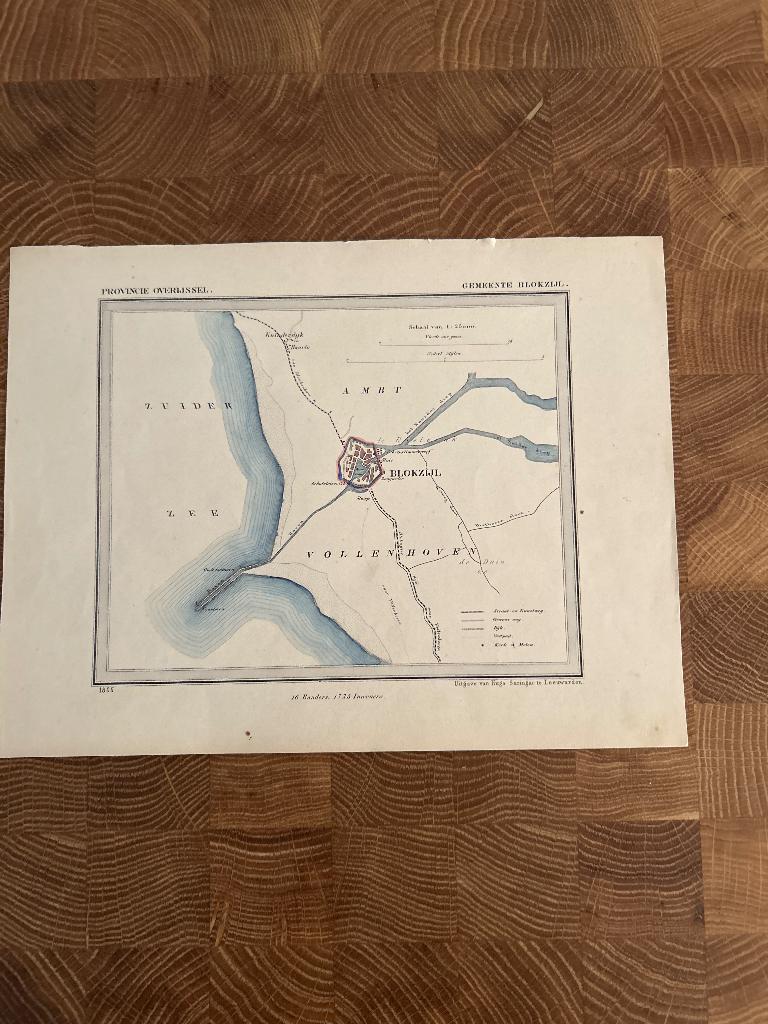 Kuyper kaart gemeente Blokzijl 1865, Ophalen of Verzenden