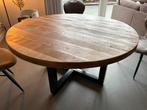 Eethoek ronde eettafel olton mango hout + 4 stoelen, Huis en Inrichting, Tafels | Eettafels, Ophalen of Verzenden, Zo goed als nieuw