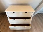 Witte houten ladekast, Huis en Inrichting, Kasten | Ladekasten, Ophalen, Gebruikt, 50 tot 100 cm, 3 of 4 laden