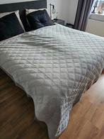 Velvet velours sprei deken, Ophalen of Verzenden, Gebruikt, Tweepersoons, Grijs