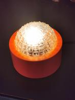 Vintage Plafondlamp bol oranje jaren 70, Ophalen of Verzenden, Gebruikt, Glas, Jaren 70