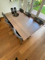 Eetkamertafel met stoelen, Huis en Inrichting, Tafels | Eettafels, Gebruikt, 100 tot 150 cm, Eikenhout, 200 cm of meer