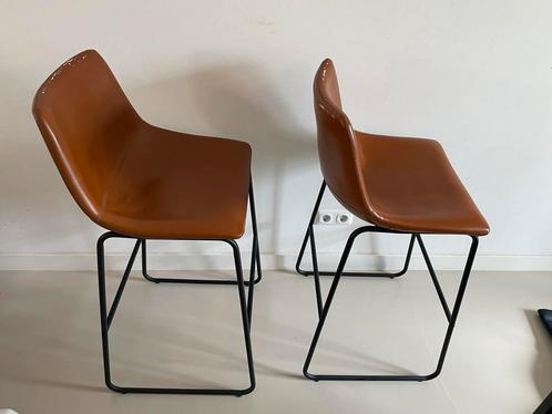 Bruine (nep) leren barkrukken - Set van 2, Huis en Inrichting, Stoelen, Gebruikt, Twee, Leer, Overige materialen, Bruin, Ophalen