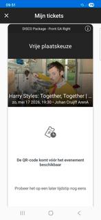 VIP TICKETS! 4 x Harry Styles 17 mei 2026 Disco package, Drie personen of meer, Mei