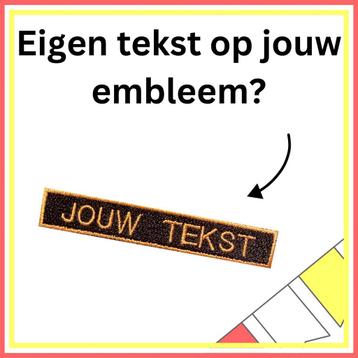 Eigen tekst op carnavals embleem beschikbaar voor biedingen