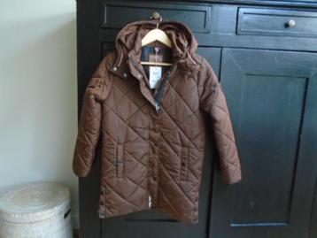 We donker bruine halflange winterjas, jas, parka, 146-152 nw beschikbaar voor biedingen