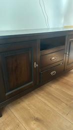 Dressoir zwaar bruin hout, Ophalen, 150 tot 200 cm, Zo goed als nieuw, 25 tot 50 cm