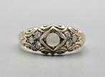 Gouden Vintage ring met edelsteen opaal en diamant.2024/185., Goud, Met edelsteen, Ophalen of Verzenden, Dame