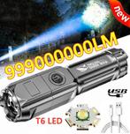 Nieuwe led zaklamp oplaadbaar in verpakking, Caravans en Kamperen, Zaklampen, Ophalen of Verzenden, Nieuw, Accu