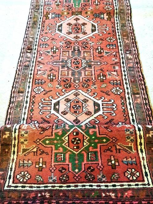 Vintage Perzisch loper tapijt (Karadja) Uit Iran- 370x64 cm, Huis en Inrichting, Stoffering | Tapijten en Kleden, Gebruikt, 50 tot 100 cm