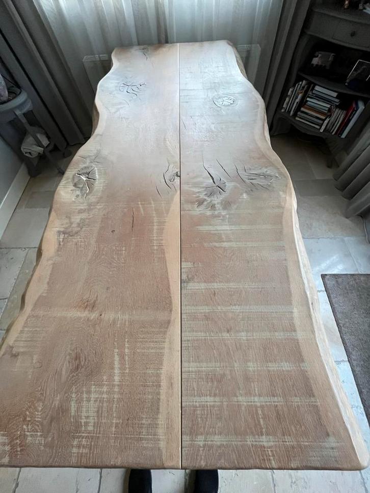 Eikenhouten boomstamtafel - Nieuwstaat, Huis en Inrichting, Tafels | Eettafels, Nieuw, 50 tot 100 cm, 200 cm of meer, Rechthoekig