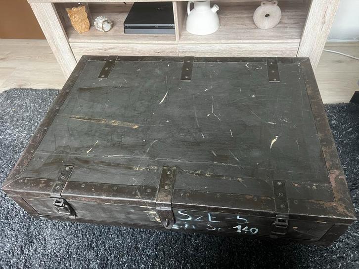 Vintage Legerkist / Opbergkist, Huis en Inrichting, Woonaccessoires | Kisten, Gebruikt, Minder dan 50 cm, 75 tot 100 cm, 100 tot 150 cm