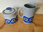 roomstel suikerpot en melkkan vintage zonne-decor blauw geel, Huis en Inrichting, Keuken | Servies, Overige typen, Ophalen of Verzenden