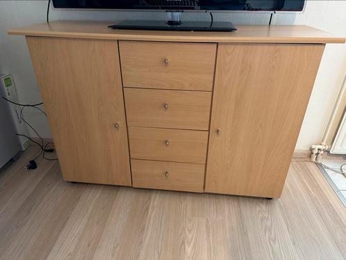 Ladekast / TV kast / dressoirkast met 2 deurtjes en 4 lades, Huis en Inrichting, Kasten | Ladekasten, Gebruikt, Minder dan 100 cm