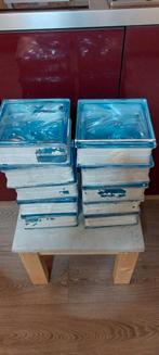 10 blauwe Glazen bouwblokken, Doe-het-zelf en Verbouw, Metselstenen, Ophalen, Gebruikt, Overige typen