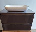 Badkamermeubel Wiesbaden 80x46 cm hoogglans antraciet, Nieuw, Minder dan 100 cm, Wastafelkast, 25 tot 50 cm