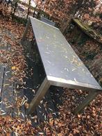 tuintafel Marmer/granieten blad, Ophalen, Gebruikt, Rechthoekig, Metaal